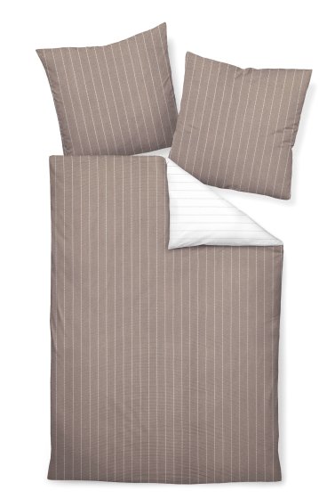 Baumwoll Bettwäsche Tango Janine taupe | 155x220