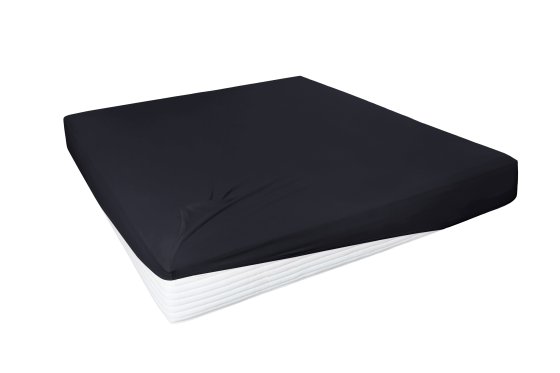 Spannbetttuch Elastan Feinjersey HAHN schwarz | 190x200