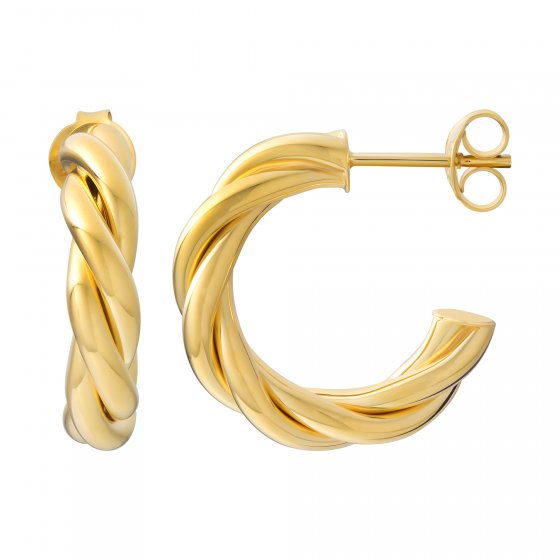 Creole 925 Sterling Silber vergoldet twisted medium 