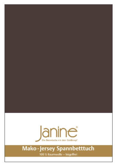 Spannbetttuch Mako Feinjersey Janine dunkelbraun | 180-200x200 cm