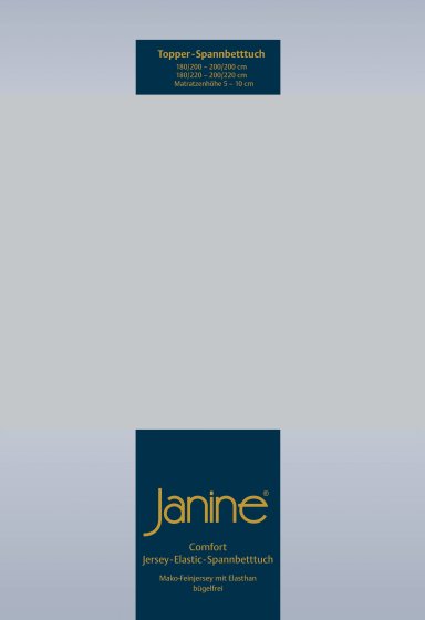 Topper Spannbetttuch Elastic Jersey Janine silber | 200x200