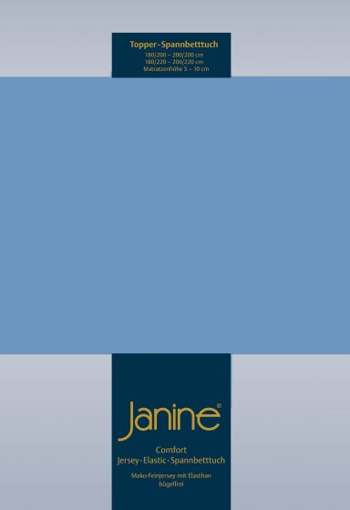 Topper Spannbetttuch Elastic Jersey Janine blau | 200x200