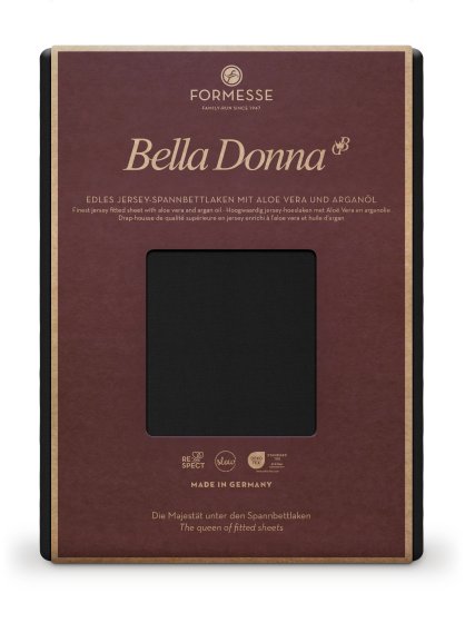 Spannbettlaken Bella Donna Jersey 037 FORMESSE Schwarz | 200x220-200x240