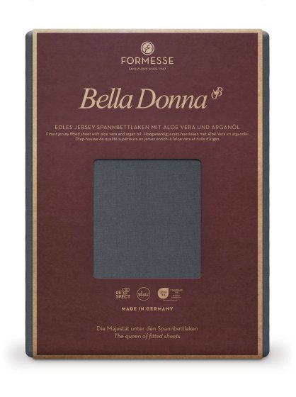Spannbettlaken Bella Donna Jersey 037 FORMESSE Graphit | 200x220-200x240