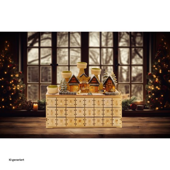 Adventskalender Weihnachtsmarkt zum Befüllen 