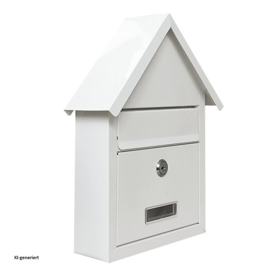 Briefkasten Amin Weiß mit Spitzdach 