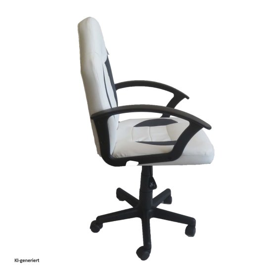 Schreibtischstuhl Junior höhenverstellbar ergonomischer Drehstuhl Weiß-Grau 