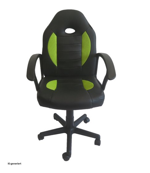 Schreibtischstuhl Junior höhenverstellbar ergonomischer Drehstuhl Schwarz-Grün 