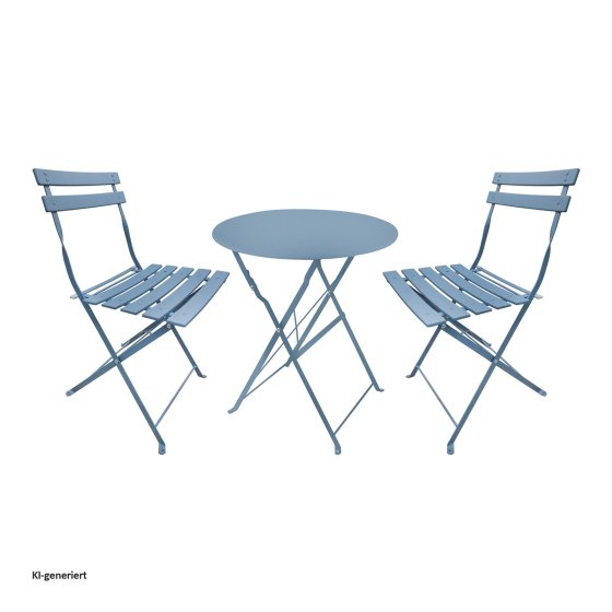 Bistro Sitzgruppe Metall Grün klappbar Tisch mit 2 Stühlen Balkon Set 