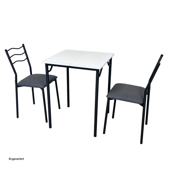 Essgruppe Thora 3-teilig Tischplatte Weiß 