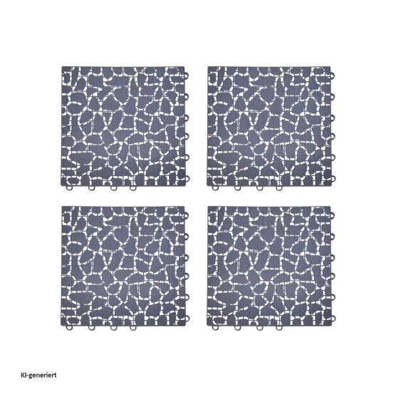Kunststoff Bodenplatten 4er Set 30 x 30 cm Stecksystem wetterfest für Terrasse und Balkon 