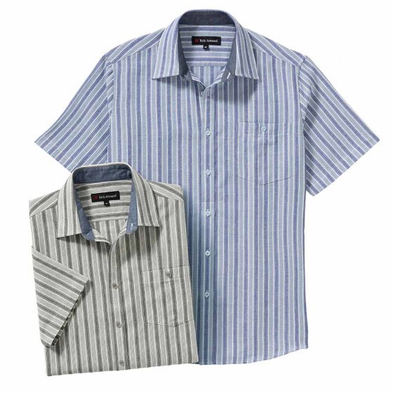 Jaquard Hemd im Set 3XL (47/48) | Blau#Schwarz