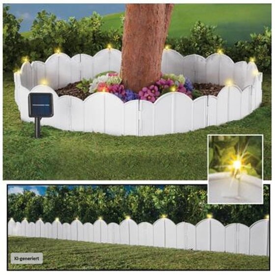 Beeteinfassung 250 cm Zierzaun Cloud mit Beleuchtung 