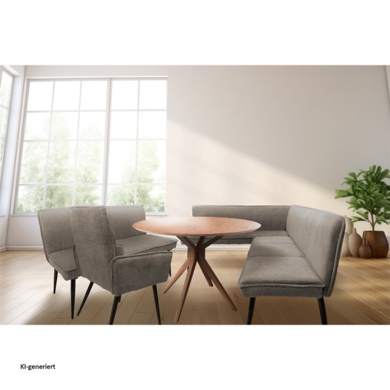 Eckbank 154 x 195 cm Mesilla Braun kurzer Schenkel links 