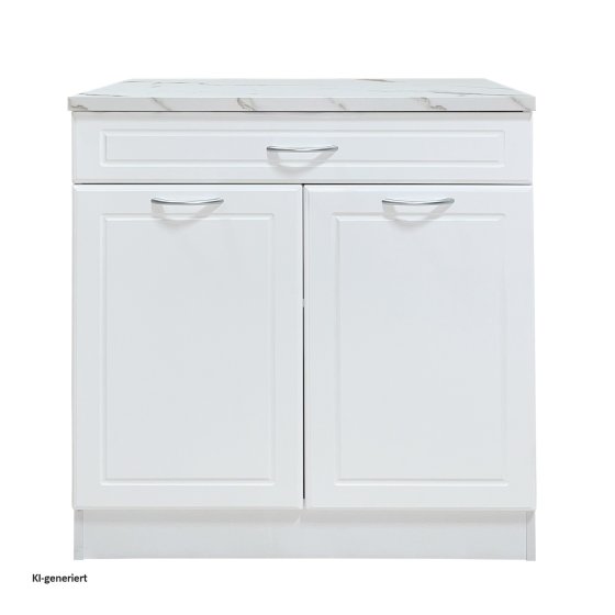Küchenunterschrank Jenna Country Weiß 80 cm mit Schublade 