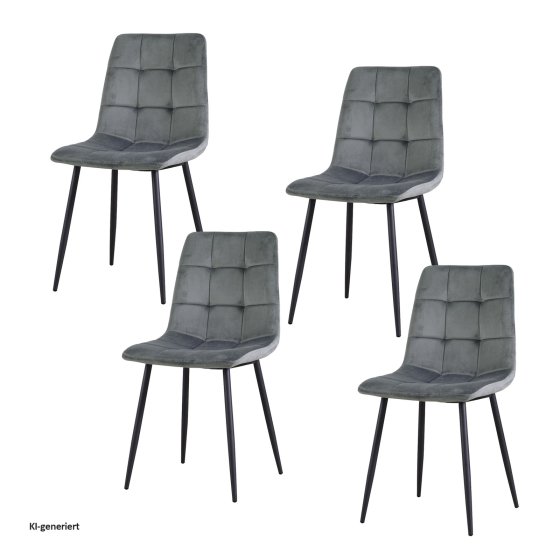 Esszimmerstuhl 4er Set Grau Mesa 