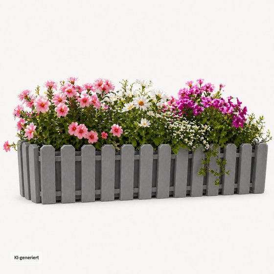 Blumenkasten mit Wasserspeicher Nessa 75 cm Grau 