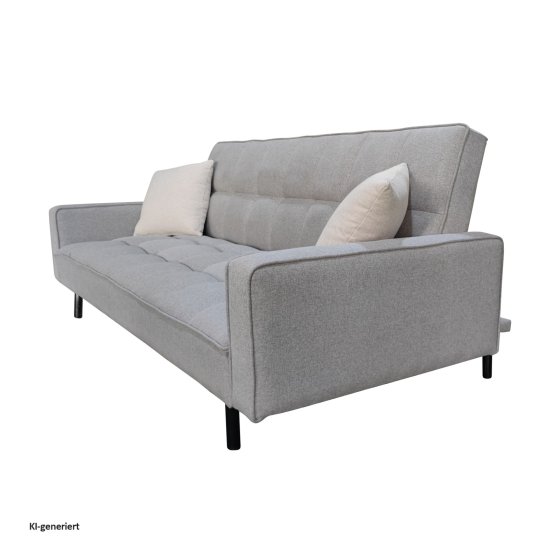 Modernes Schlafsofa 3-Sitzer Grau Klappsofa mit Schlaffunktion 