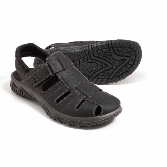 Herren Klettsandale 46 | Schwarz