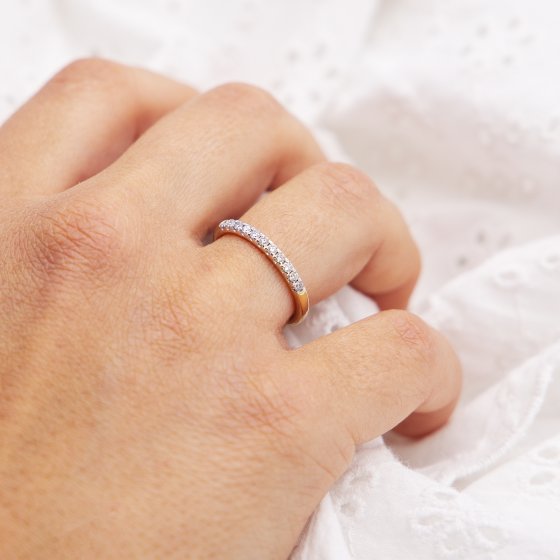 Ring 585 Gelbgold mit im Labor gezüchteten Diamanten 