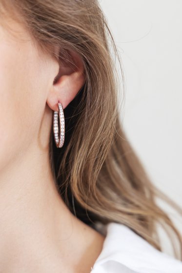 Ohrring 925 Sterling Silber rosévergoldet Zirkonia 