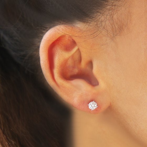 Ohrring 585 Gelbgold mit im Labor gezüchteten Diamanten 