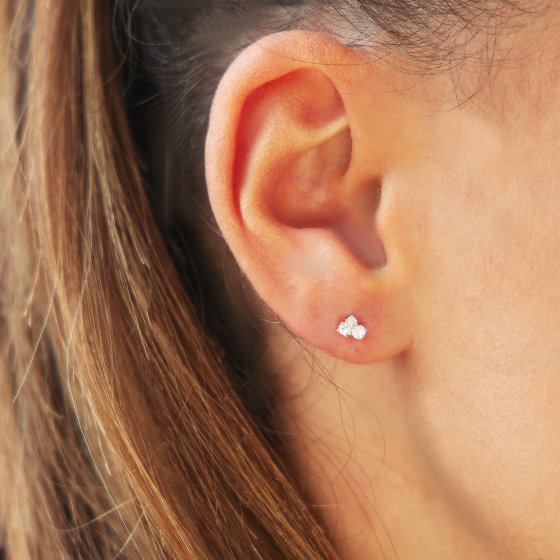 Ohrstecker 585 Gelbgold mit 6 im Labor gezüchteten Diamanten 