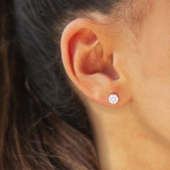 Ohrring 585 Gelbgold mit im Labor gezüchtete n Diamant 