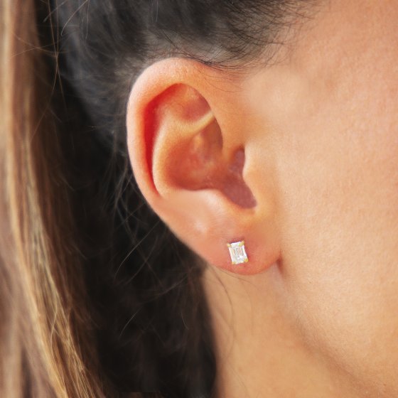 Ohrring 585 Gelbgold mit im Labor gezüchtetem Diamanten 