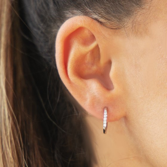 Creole 585 Weißgold mit 10 im Labor gezüchteten Diamanten 