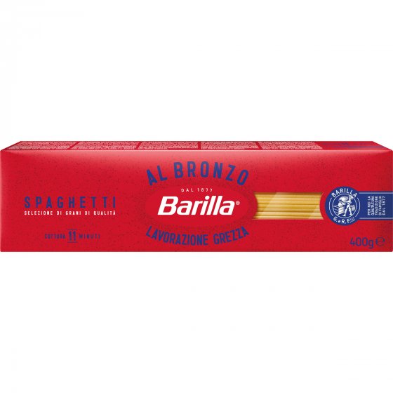 Barilla Spaghetti Al Bronzo Lange Pasta aus Hartweizengrieß 400g 