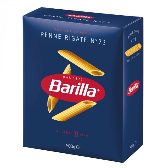 Barilla Penne Rigate Nummer 73 Pasta aus Hartweizengrieß 500g
