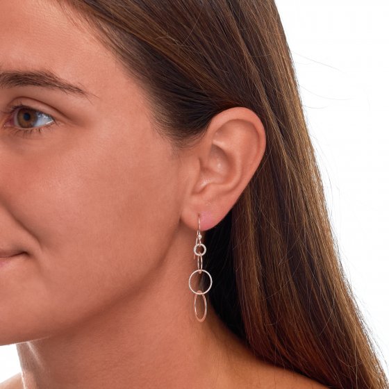 Ohrringe Silber 925 mit Ring-Motiv 52mm lang 