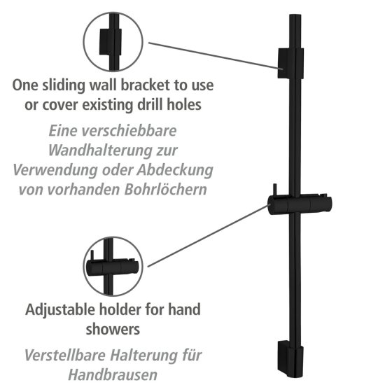Duschstange Mod. Classic Schwarz 70 cm, 70 cm 