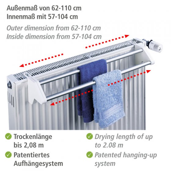 Heizkörper-Wäschetrockner Mod. Twin, ausziehbar, ausziehbar