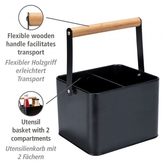 Utensilienkorb Mod. Baco Schwarz, robuster Tragekorb 