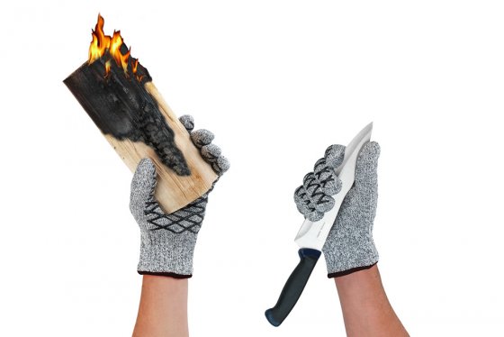 2in1 Hitze- & Schneidschutz Handschuh Herren 1 Paar, hitzebeständig, schnittfest 