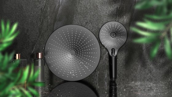 Regenduschkopf Ultimate Shower Schwarz/Grau, Ø 25 cm 