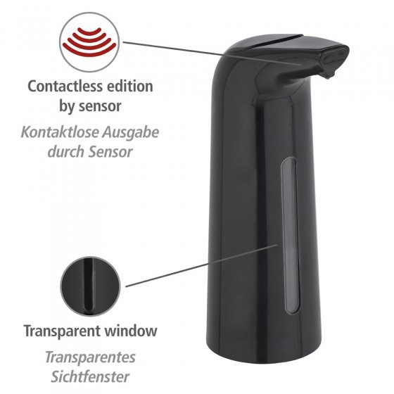 Sensor Desinfektionsmittel- und Seifenspender Mod. Larino Schwarz, automatischer Infrarot Spender