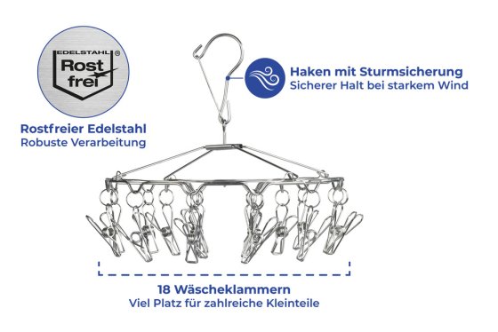 Wäsche-Rondell Edelstahl, Wäschetrockner 