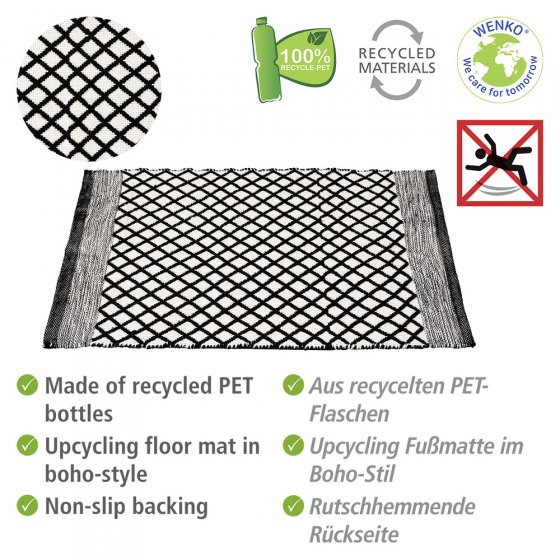 Badematte Mod. Tara, hergestellt aus recycelten PET-Flaschen (100 % Polyester)