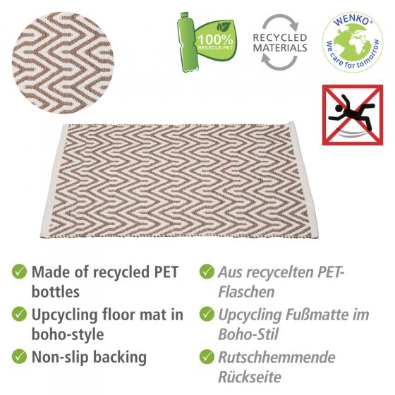Badematte Mod. Altai, hergestellt aus recycelten PET-Flaschen (100 % Polyester)