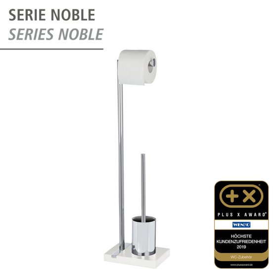 Stand WC-Garnitur Mod. Noble White, mit Chrom-Applikation