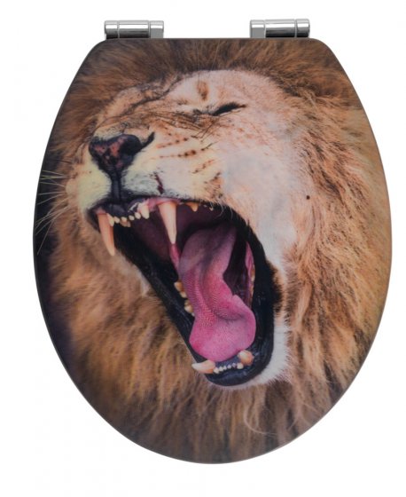 WC-Sitz Mod. Lion mit 3D-Effekt, MDF, mit Absenkautomatik