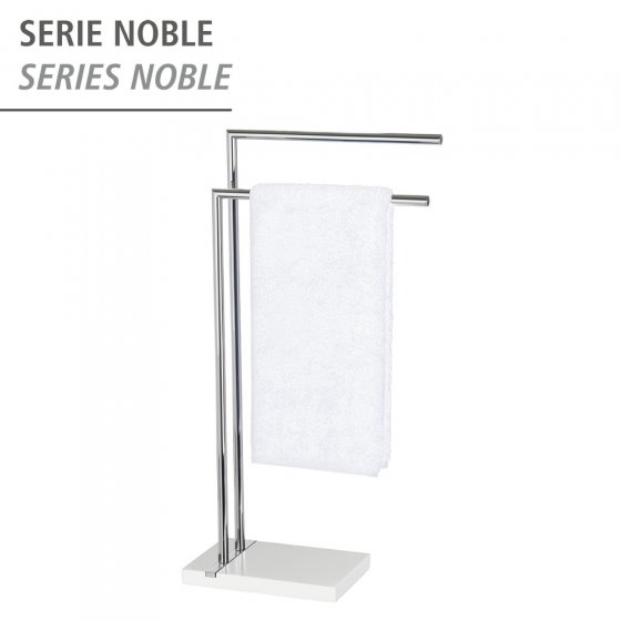 Handtuchständer Mod. Noble White mit 2 Armen, aus verchromtem Stahl