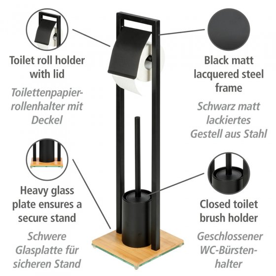 WC-Bürstenhalter Mod. Bambusa, Stand WC-Garnitur aus Bambus 