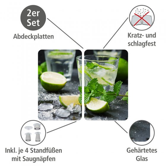 Herdabdeckplatte Universal Mojito 2er Set, für alle Herdarten