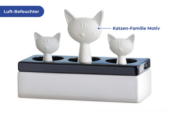 Luftbefeuchter Katzenfamilie, 22 x 15,5 x 8,5 cm