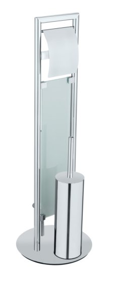 Edelstahl Stand WC Garnitur Mod. Sulmona, WC-Bürste mit Silikon-Bürstenkopf 