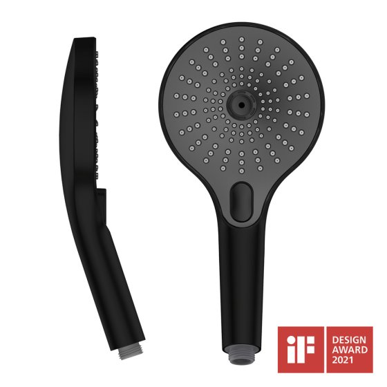 Duschkopf Mod. Ultimate Shower Schwarz/Grau, Ø 13 cm 